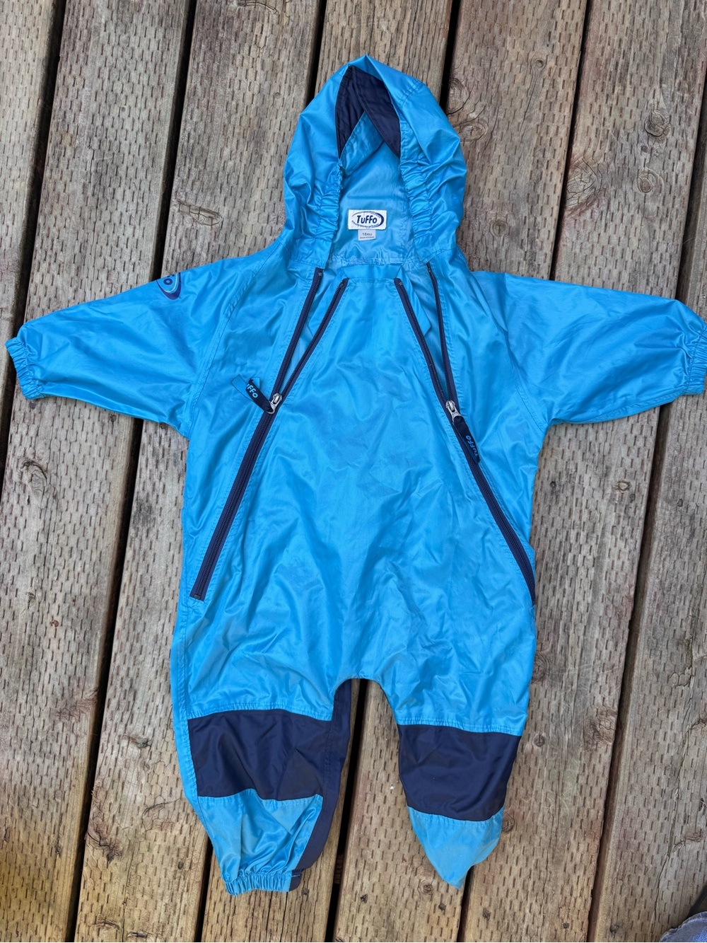 Tuffo Bright Turquoise Hooded Baby Snowsuit